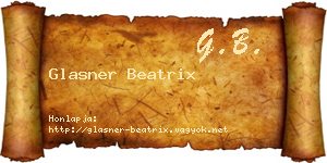 Glasner Beatrix névjegykártya